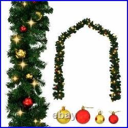 Christmas Garland Decorated with Baubles and LED Lights 787.4 vidaXL