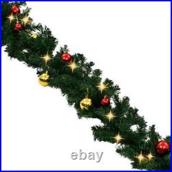Christmas Garland Decorated with Baubles and LED Lights 787.4 vidaXL