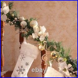 Christmas Garland Decorations with Lights for Mantle, Full Large 9 feet Light