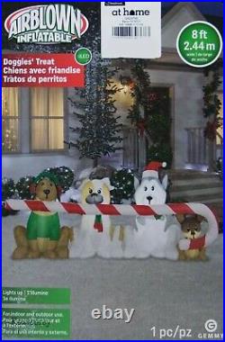 Christmas Gemmy 8 ft Doggies Puppies Treat Candy Cane Airblown Inflatable NIB
