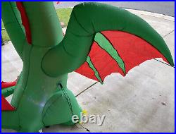 Christmas Gemmy 8 ft Kaleidoscope Dragon withFlaming Mouth & Present Inflatable