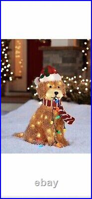 Christmas Goldendoodle Lab Dog 27 Light Up LED Fluffy Tinsel Dog Puppy Decor