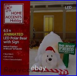 Christmas Home Accents Holiday 6.5 ft Animated Do Not Feed The Bears Inflatable
