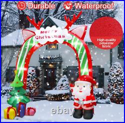 Christmas Inflatable Archway 10 FT Blow Up Yard Decor Santa and Xmas Tree LED
