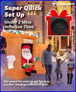 Christmas Inflatables Large 6 ft Santa Outhouse Christmas Outhouse