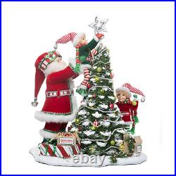 Christmas Katherine's Gifts Santa withPeppermint Palace Elves Decorating Tree Free