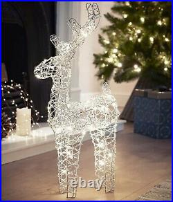 Christmas Magic Pre-Lit Wire Reindeer Unique Decoration For Your Home Silver