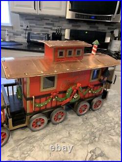 Christmas North Pole Display Train Set Large/gorgeous Wood & Copper