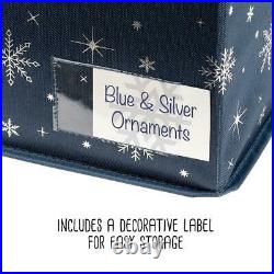 Christmas Ornament Storage Box Winter Snowflake Design Home Indoor Organizer