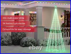 Christmas Outdoor Yard Decoration 8FT Xmas Cone Tree 31 LED Color Functions New
