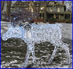 Christmas Outdoor Yard Decoration Moose Pre Lit LED 200 Lights Xmas Decor Lawn
