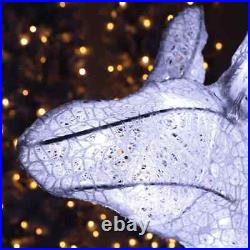 Christmas Outdoor Yard Decoration White LED Moose 2-Piece Decor With 190 LEDs