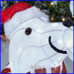 Christmas Polar Bear Decoration Pre Lit LED Outdoor Yard Sculpture Holiday Decor