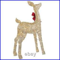 Christmas Reindeer Family Set of 3 with LED Lights 76 Inches For Outdoor Indoor