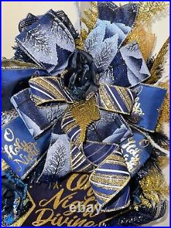 Christmas Swag, Blue Swag, Blue Wreath, Home Decor, Blue Decor, Handmade
