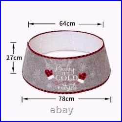 Christmas Tree Collar Skirt Stand Cover Ring Letter Print For Home Decorations
