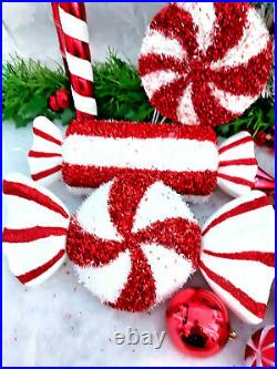 Christmas Tree Decoration BUMPER SET Candy Cane Red/White Ornaments 13 Items NEW