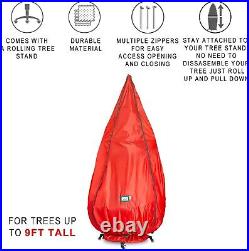 Christmas Tree Storage Bag with Heavy-Duty Rolling Stand
