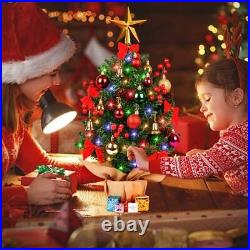 Christmas Tree with Lights Artificial Small Tabletop 4 Color Lights US