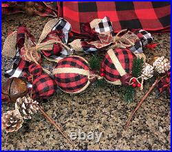 Christmas decor buffalo ckVERY LG. LOT + 2 lg. Rolls 2.5 ribbon (not pictured)
