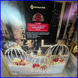Christmas members mark large 3 piece twinkling ornament outdoor decoration