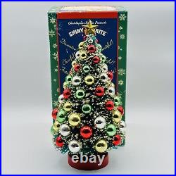 Christopher Radko Shiny Brite BottleBrush Tree With Christmas Glass Ornaments