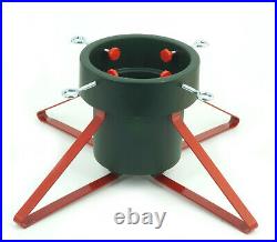 Classic Christmas Tree Stand Real Xmas Trees Green / Red Base Holder Metal Legs