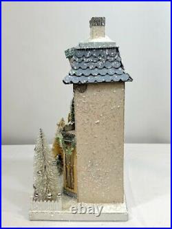 Cody Foster Christmas Light Up House, Putz House, Glitter House White Chateau