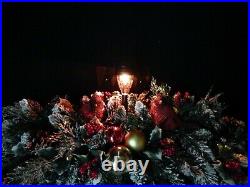 Color Changing Solar Light Cardinals Christmas Cemetery Double Headstone Saddle
