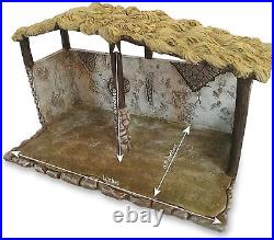 Complete Tabletop Christmas Nativity Scene with Shed Creche and 15 Figurines