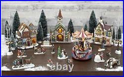 Costco Christmas Village w Lights and Music 30 Piece #998983 Carousel Open Box