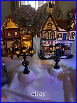 Costco Christmas Village w Lights and Music 30 Piece #998983 Carousel read