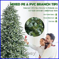 Costway 8' Hinged Artificial Christmas Spruce Tree with 1658 Mixed PE & PVC Tips