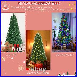 Costway 8ft Pre-lit Hinged Christmas Tree with Remote Control & 9 Lighting Modes