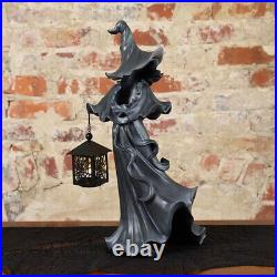Cracker Barrel 18 Black Resin Witch With LED Lantern New 2023 IN HAND