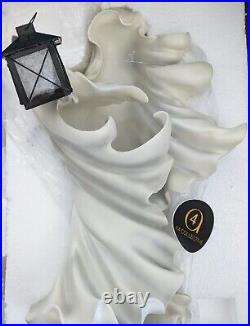 Cracker Barrel Exclusive 2023 Halloween White Resin Ghost with Lantern, 18, NIB