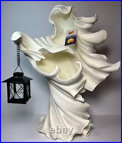 Cracker Barrel Ghost with Lantern Whote Resin
