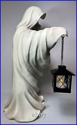 Cracker Barrel Ghost with Lantern Whote Resin