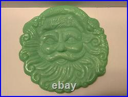 Cracker Barrel Green Jade Jadeite Santa Claus Plate Platter