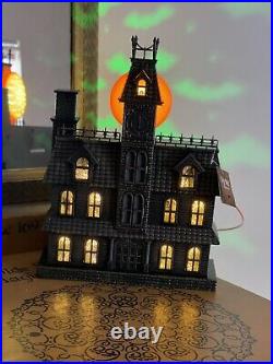 Cracker Barrel Halloween Haunted House withSound & Projection LED Color Change NIB