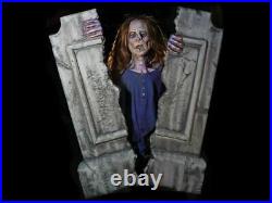 Cracking Crypt Zombie Prop Animated Halloween Haunted House Tombstone Graveyard