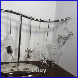 Crate & Barrel Christmas Ornament Centerpiece With 10 Ornaments Rare Discontinued