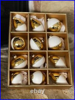 Crate & Barrel Large 26 Modern GOLD Ornament A-Frame Christmas Tree & Ornaments