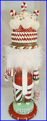 Cupcake Hat Soldier Nutcracker Red White 18 Wood Kurt Adler Hollywood