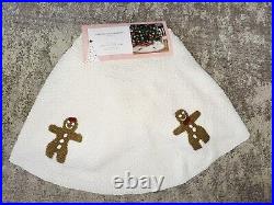 Cupcakes & Cashmere CROCHET GINGERBREAD Christmas TREE SKIRT Beige