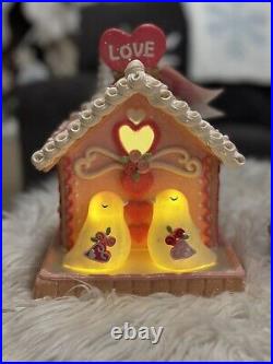 Cupcakes and Cashmere Cupcake Gingerbread House Set Valentines Heart Bird LED