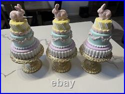Cupcakes and Cashmere Pastel Easter Bunny Cake 14 Brand New With Tags-Set Of 3