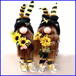 Cynthia Bee Decorative Bee Gnome Set YellowithBlack Signed Certificate