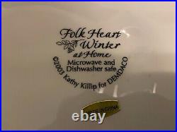 DEMADACO 2003 Folk Heart Winter Santa Christmas Plates by Kathy Killip (6)