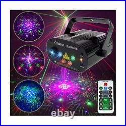 DJ Light Show Projector Red Green Blue LED 96 Patterns RGRB Music Sound
